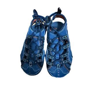 LL BEAN Toddler Boy’s Navy Blue Fisherman Sandal Water Shoes Hiking Size 6